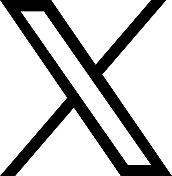 logo of X, a black cross